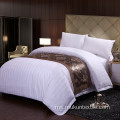 Putih 1cm2cm3cm Stripe Hotel Bedsheets ditetapkan